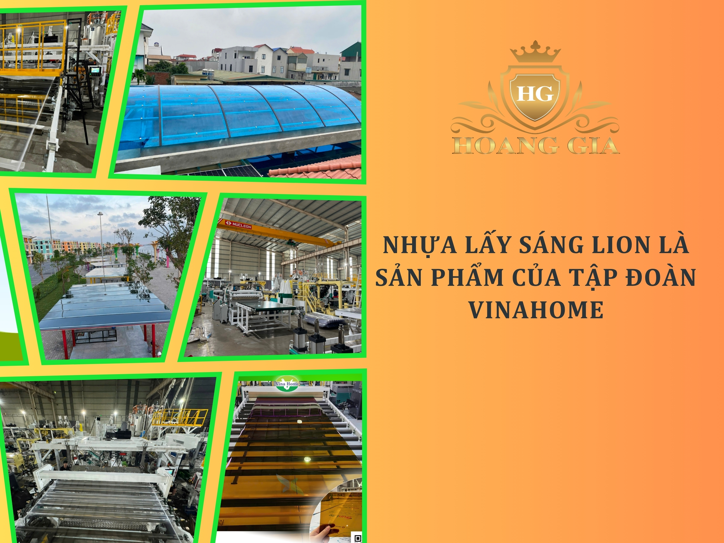 Nhựa lấy sáng Lion là sản phẩm chất lượng của tập đoàn Vinahome