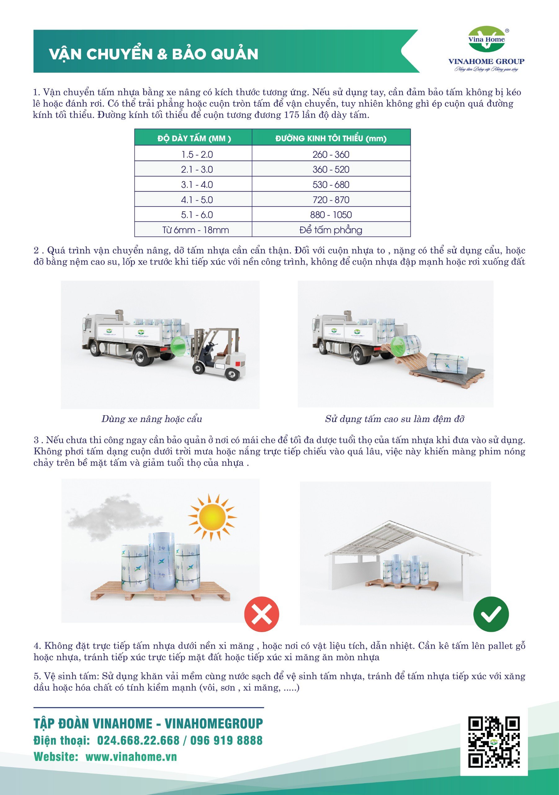 Hướng dẫn vận chuyển tấm Poly